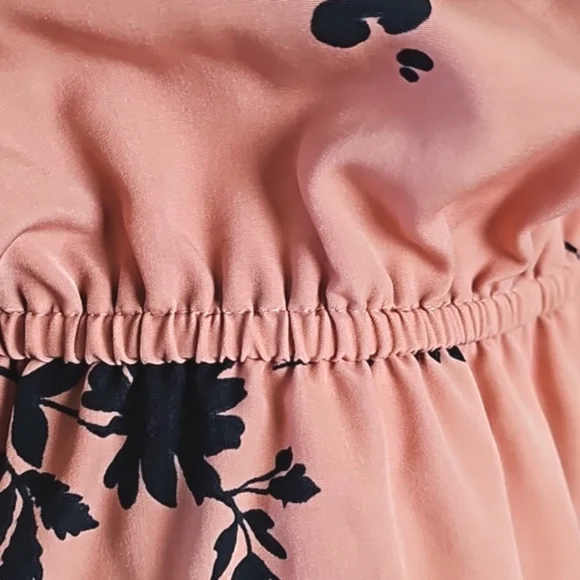 Joie Acey Antique Rose & Black Floral Long Sleeve Flounce Ruffle Hem Dre… - Picture 9 of 16